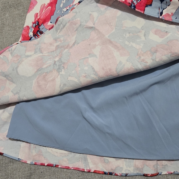 Adrianna Papell Blue Floral Fit and Flare Dress Sleeveless Garden Party Size 18W - Picture 10 of 13